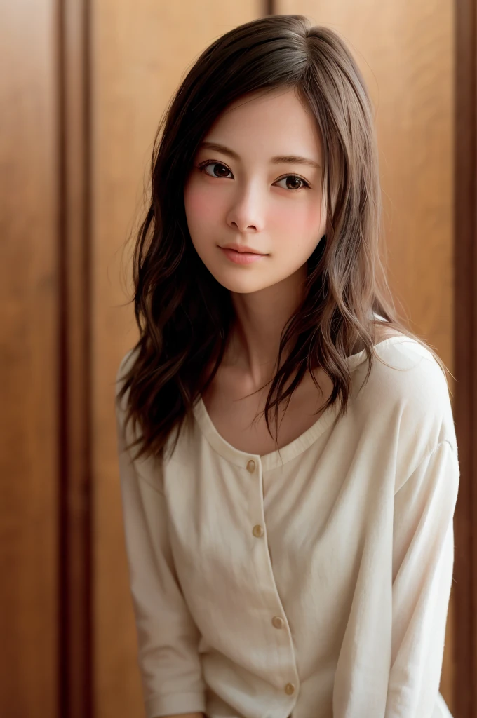 From one girl, young woman, Upper Body, (View your viewers:1.3),(Beautiful college campus background), Female college student,Barely,Natural skin color, (Mouth closed:1.2), (Center of chest), Floating Hair, Beautiful expression, 顔のdetailed, detailed, masterpiece, Highest quality, Realistic, Ultra-realistic, 非常にdetailed, Perfect lighting, Written boundary depth, Shadow, High resolution, 