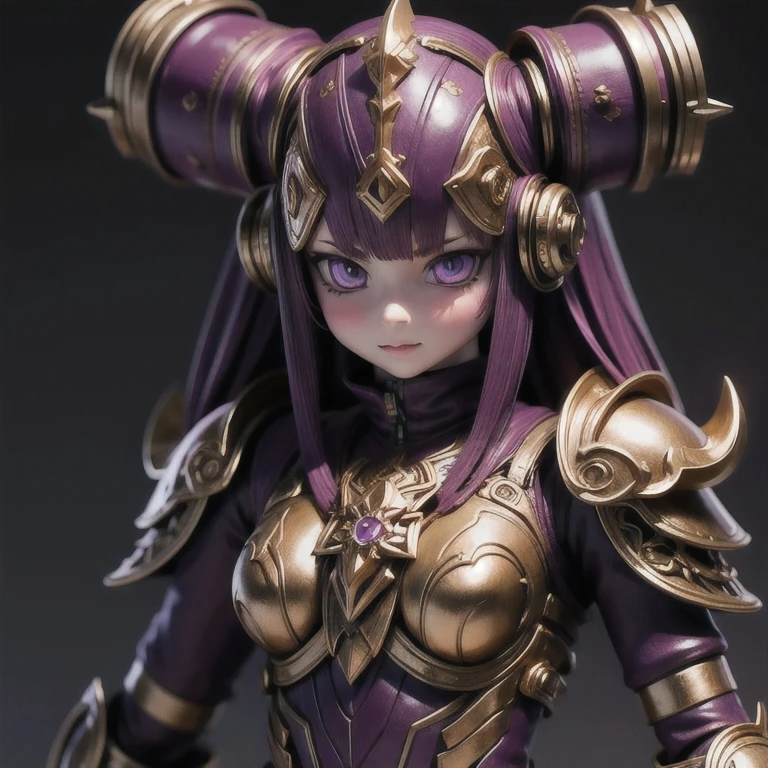 Close up of purple and gold toys, Super detailed fantasy characters, Science Fiction Characters render, detailed humanoid, Star Pathfinder Characters, Science Fiction Characters, Science Fiction Characters, humanoid character, very detailed character, Color Rendering, 3D Rendering Character Art 8K, Alien Armor, safi'jiiva armor, Marmoset Rendering