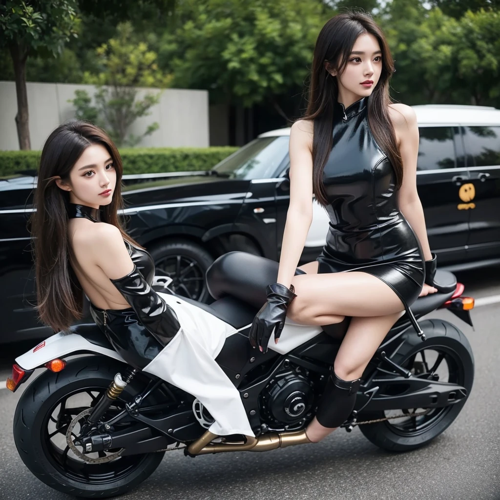 Beauty、Beautyライダー、beautiful girl、Beauty、Female Pabiker、Motorcycle rider suit、beauty、Beautiful woman、Handsome woman、mini skirt、Fancy bodysuits、Leather Suit、Riding on motorcycle、Sexy pose、fancy rider suit、Colorful rider suits