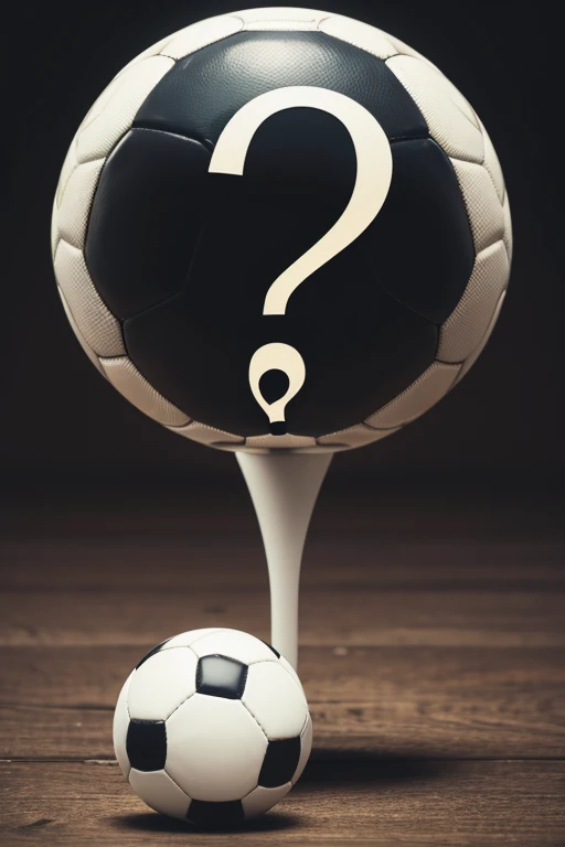 A question mark with a soccer ball 