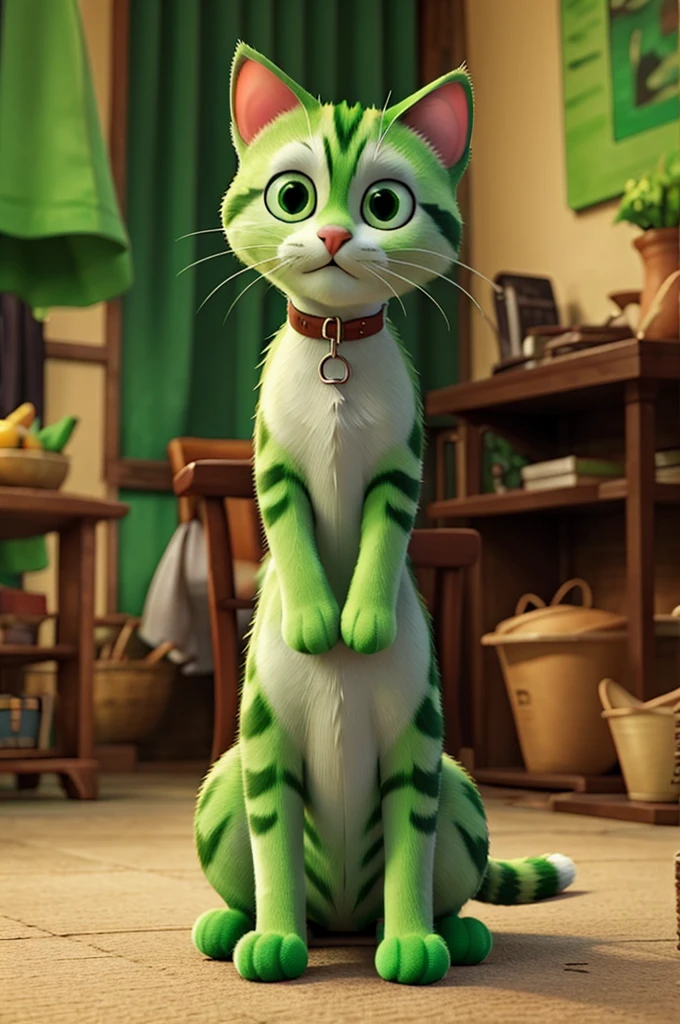 Green cat