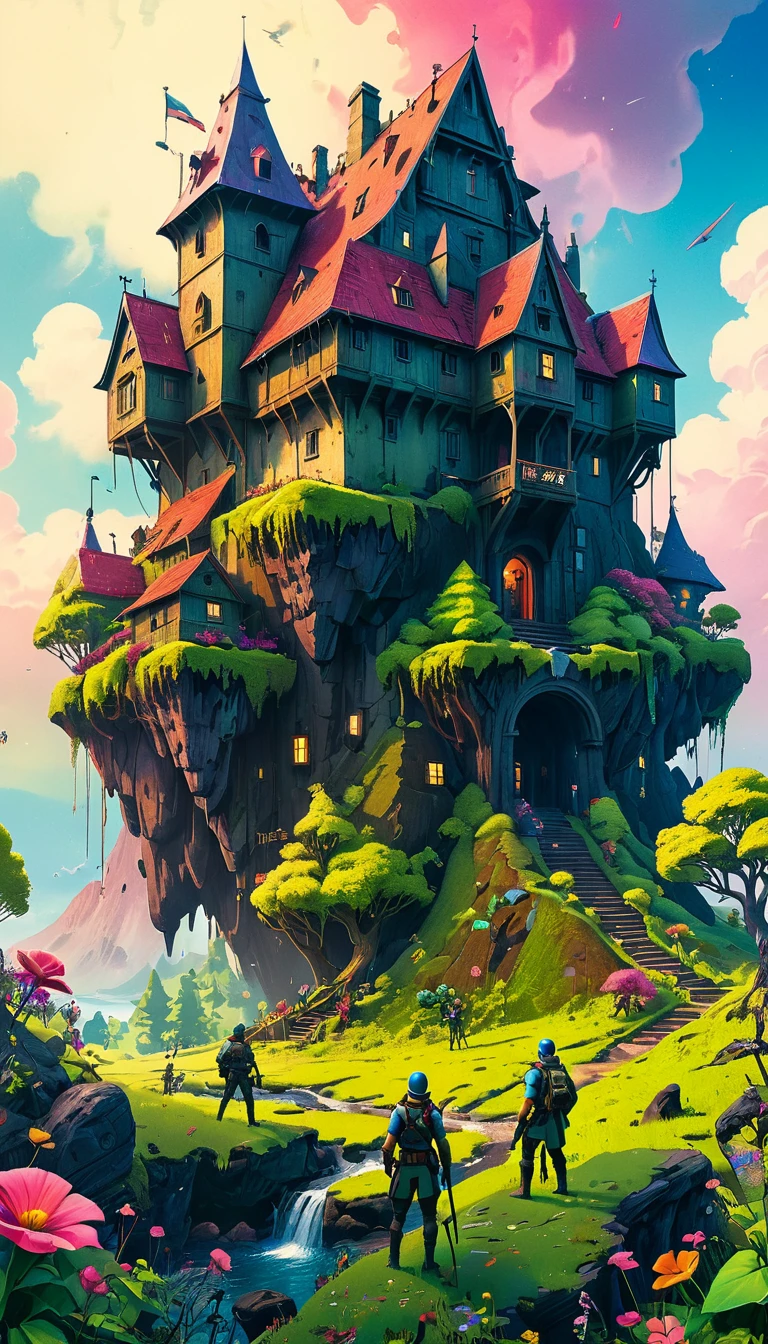author:Zdzislaw Beksinski 和 Marc Simonetti, (Land source , Faded Polaroid photos but very beautiful:1.4), (Intricate details, masterpiece, best quality:1.4) , fortnite art style, 3d cartoon, rich and colorful, fortnite art style, , Looking at the audience, Dynamic poses, WRAL-Glic