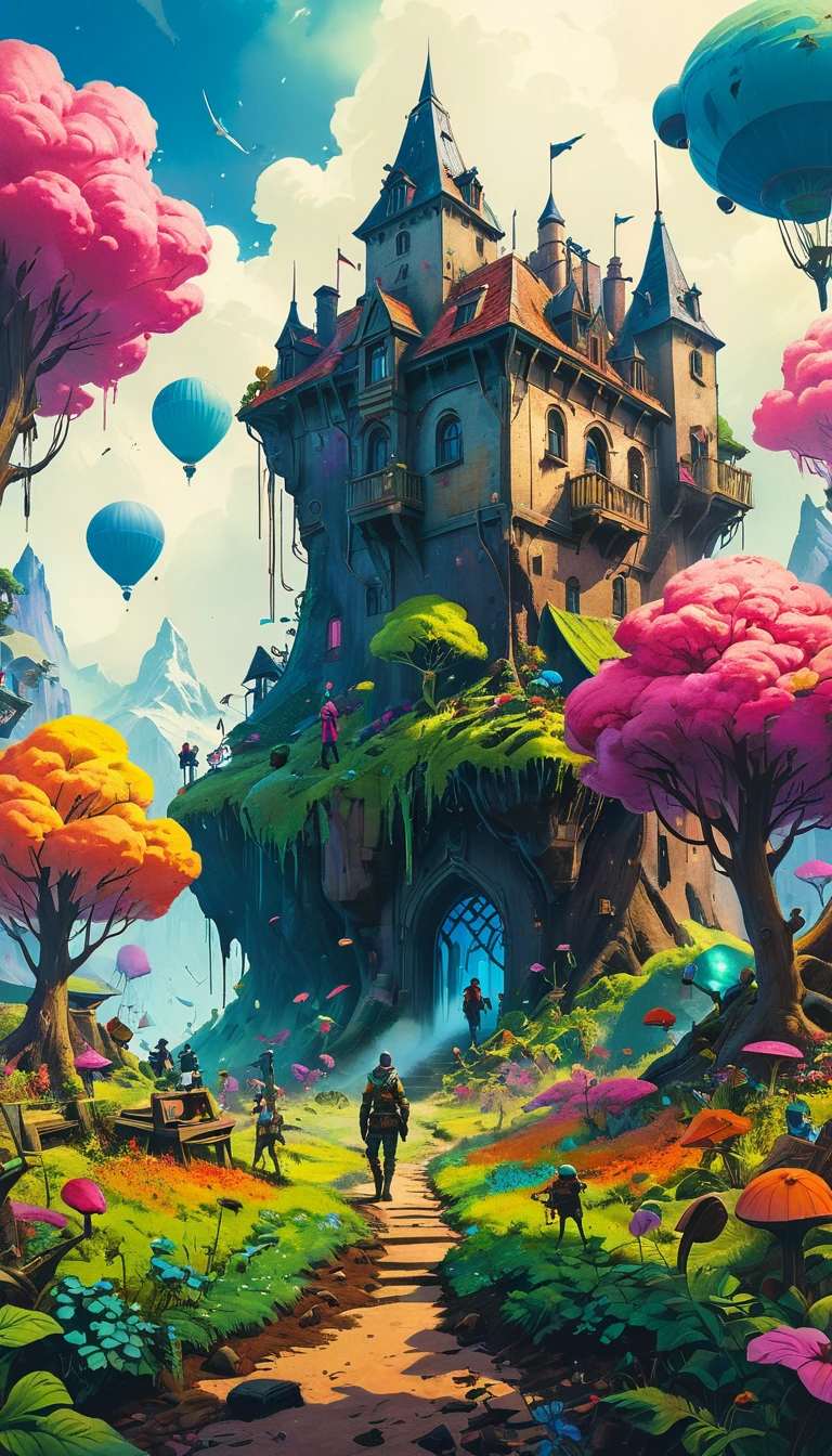 author：Zdzislaw Beksinski 和 Marc Simonetti, (Land source , Faded Polaroid photos but very beautiful:1.4), (Intricate details, masterpiece, best quality:1.4) , fortnite art style, 3d cartoon, rich and colorful, fortnite art style, , Looking at the audience, Dynamic poses, WRAL－Glic 