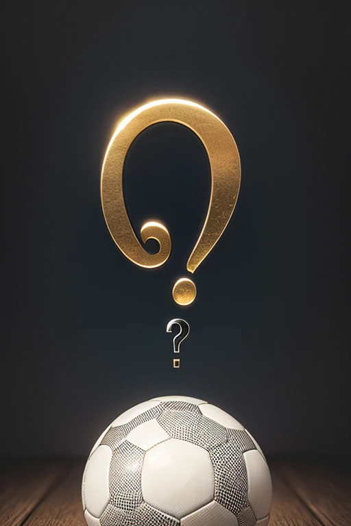 A question mark with a soccer ball