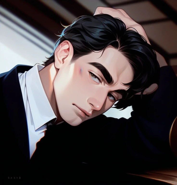 male beauty, beautiful man, perfect and neat face, thick eyebrows, cat eyes, pompous lips, HD quality, digital art