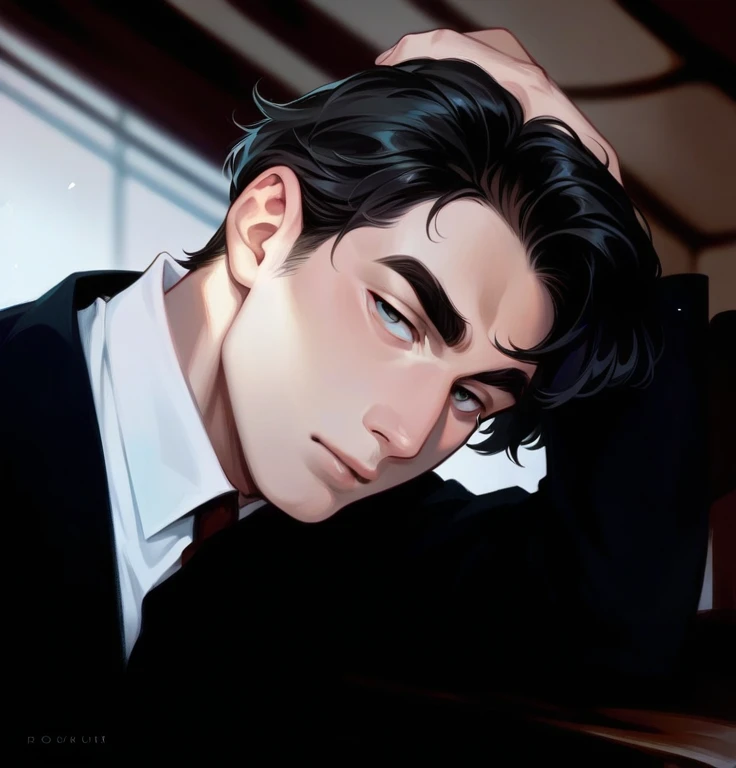 male beauty, beautiful man, perfect and neat face, thick eyebrows, cat eyes, pompous lips, HD quality, digital art