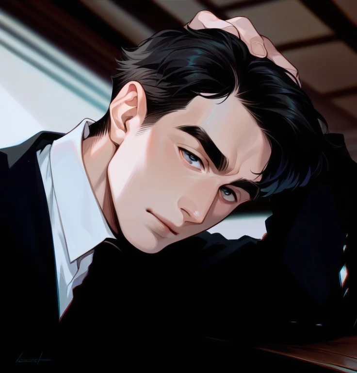 male beauty, beautiful man, perfect and neat face, thick eyebrows, cat eyes, pompous lips, HD quality, digital art