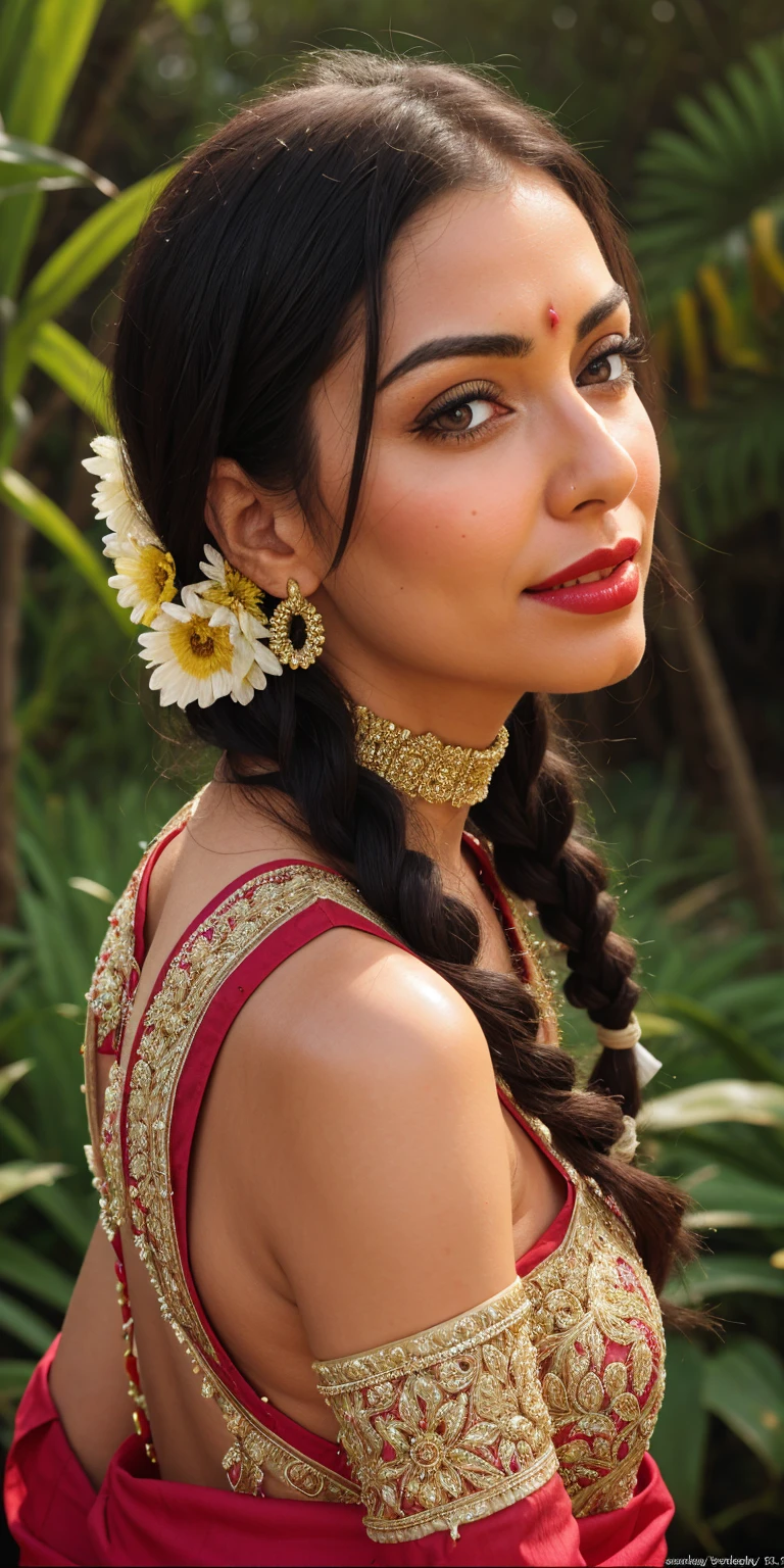 Pornstar Aria Giovani wear Indian dress, cum in face, cum on hair, cum on cloth,inside sugarcane field, evening sky, bossy sassy photoshoot, (wearing expensive sleeveless choli, long skirt),(red lipstick, sexy bright face), (intricate detailing of face eyes nose mouth full lips & body parts), textured skin, smile:0.6, eyes symmetry, face symmetry, 256K, HDR, hyper realistic, intricate detailing, yotta-pixel image, yocto-pixel detailing, super realistic,4k, HDR, detailed image, DSL camera photo 