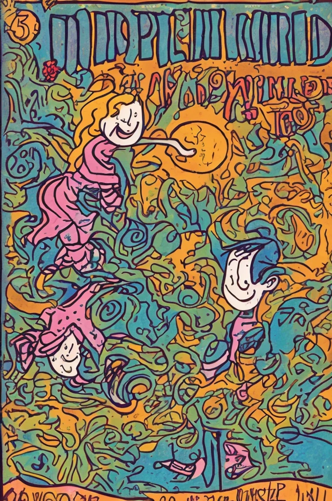 A boy waving to a ghost girl in a cemetery at night. Drawing style of old lunch boxes