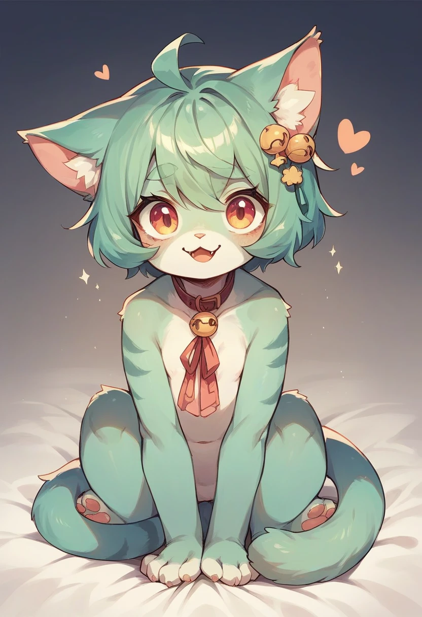A cute cat monster outing from ground