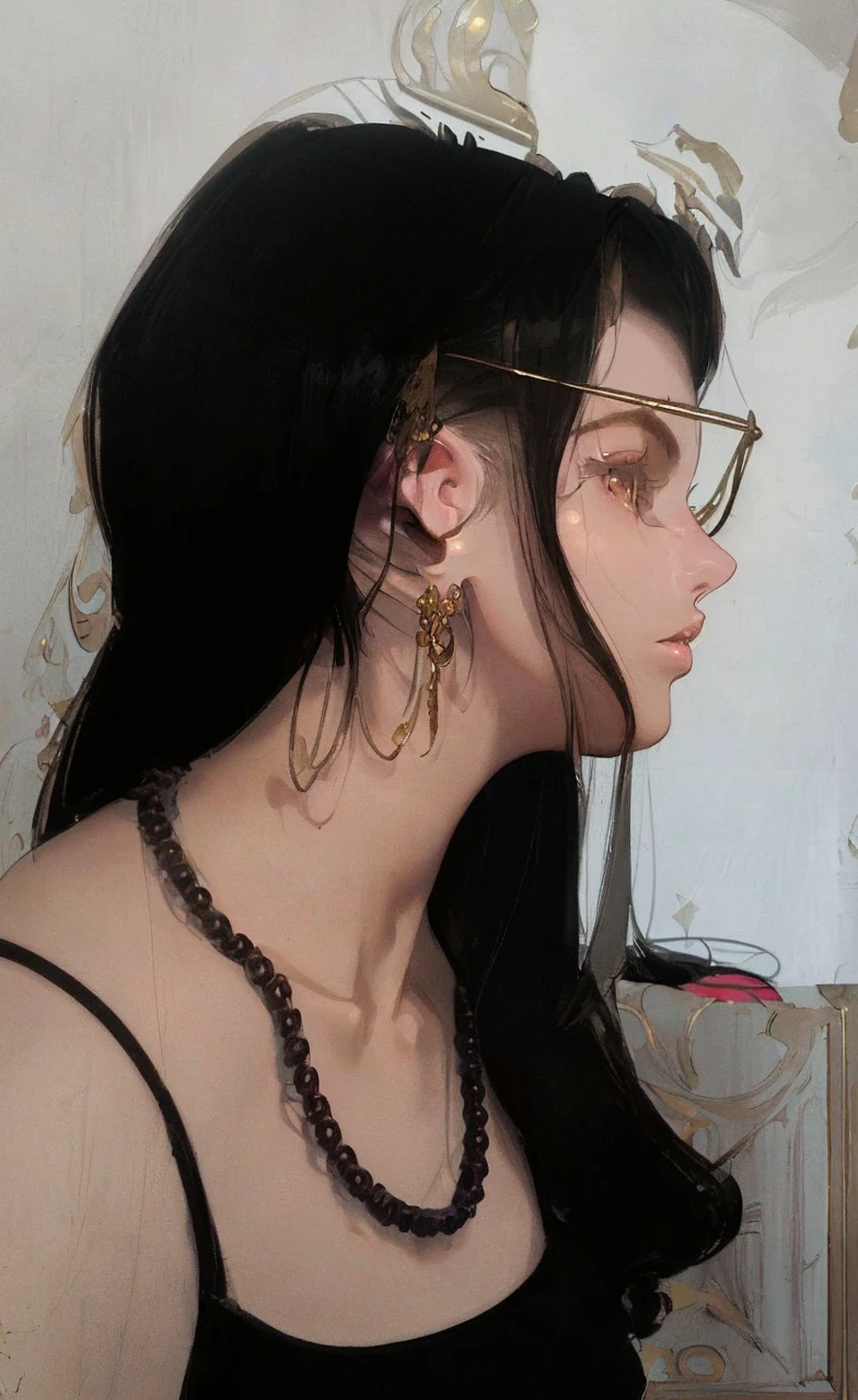 a beautiful young girl, detailed eyes, full lips, long eyelashes, elegant expression, soft skin, intricate hair strands, delicate facial features, slender neck, flawless complexion, serene look, graceful posture, luxurious jewelry, ornate headdress, gilded frame, chiaroscuro lighting, cinematic composition, renaissance oil painting style, muted color palette, warm tones, dramatic shadows, photorealistic, 8k, best quality, masterpiece, anime