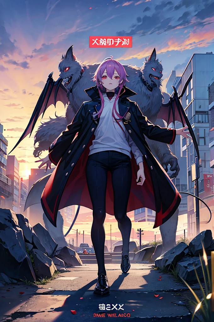 generate me a manga cover related to demons and the modern world
