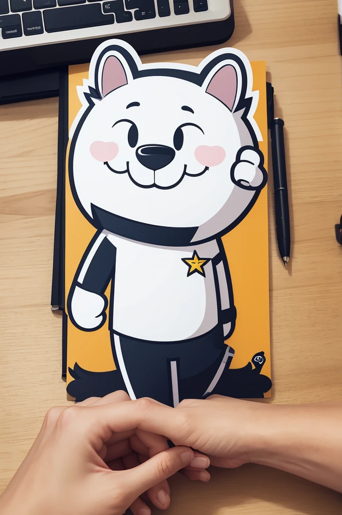 Create a mascot to draw on paper 