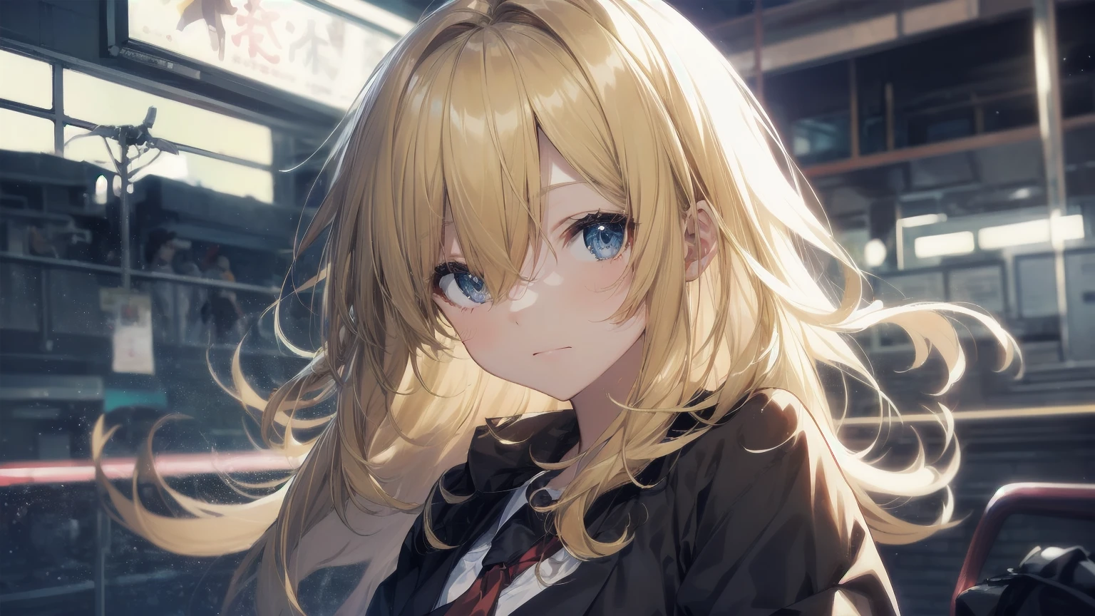 Highest quality, Anime Moe Art Style,Best Anime 8K Konachan Wallpaper,pixiv contest winners,Perfect Anatomy, (Please draw a girl walking sleepily to school..... ),break, 1 Girl, (alone,,,13 years old:1.3),high school student, short hair, amount, (Hair above one eye:1.7),All limbs, Full Finger,Medium Chest, Between the legs, Small eyes,accurate black eyes, Very detailed,High resolution,Ultra-Dense Skin, Professional Lighting,8K eye detail, (Cute illustrations:1.2),blonde,blonde hair,Expressionless,(Hair on one eye:1.5),Highest quality, Anime Moe Art Style,Best Anime 8K Konachan Wallpaper,pixiv contest winners,Very detailed,High resolution,Ultra-Dense Skin, Professional Lighting,8K eye detail, (Cute illustrations:1.2),blonde,blonde hair,Expressionless,(Hair on one eye:1.5),カラフルでカラフルなshort hair,Wearing a yellow apricot colored JK uniform and a white pleated skirt,knee-length white silk,Dignified and cute,A little sweet