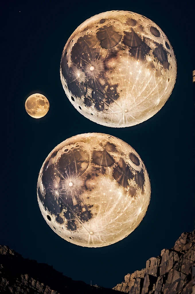 The moon and the sun together in the sky
