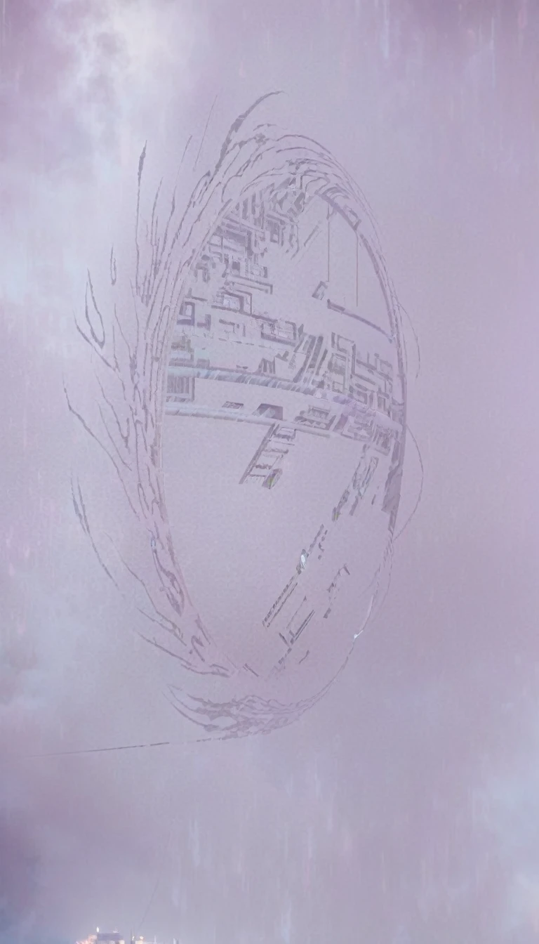 Image of a futuristic night city after a portal