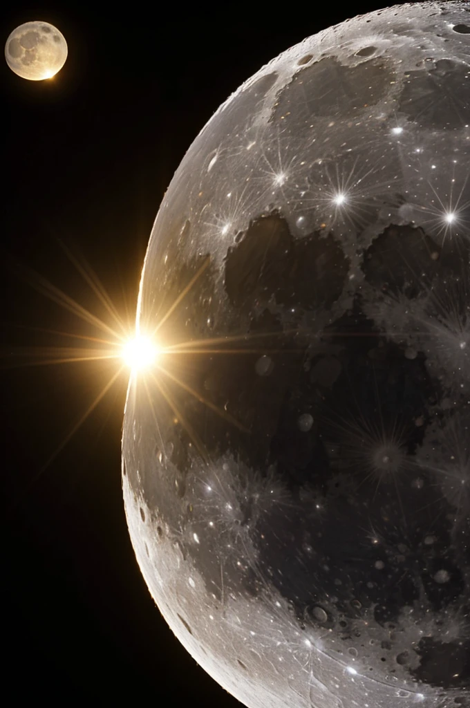 the moon and the sun the sun,
bigger and brighter than the moon