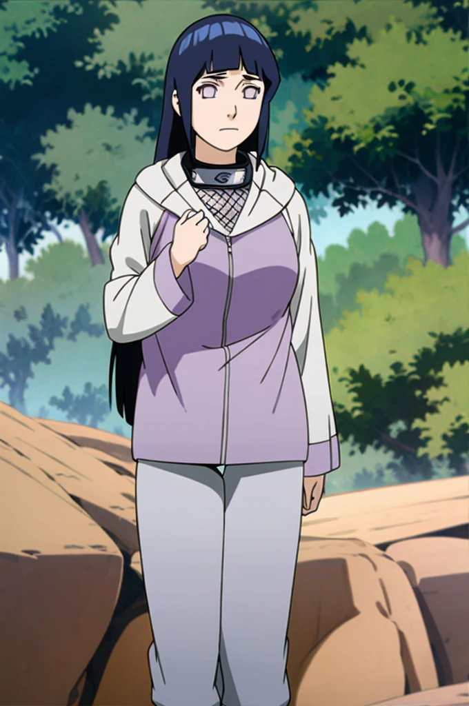 anime screencap, masterpiece,beautiful detailed glow,best illuminate, extremely detailed CG unity 8k wallpaper, 4k, best light,ultra high resolution,detailed,dynamic lighting,super detailed skin,intricate details, hyper detail, sharp detail,detailed, highres, intricate details,(delicate facial features:1.3), 1girl, hinata\(boruto\, solo, cowboy shot, (ponytail:1.2),solo, backwards:1.7, curvy, big breasts,((zoom on ass)):1.5, ((gigantic ass, big ass)):1.9 thick thighs:1.4, mature female, curvy, thin-waist, wide-hips, swaying-hips, plump, bbw, ((purple hoodie, indigo pants, long pants)):1.5, outdoors,cloudy sky, (Beautiful:1.4), (beautiful_face:1.5),(narrow_waist),(vibrant_color:1.2), CLOSED_MOUTH
