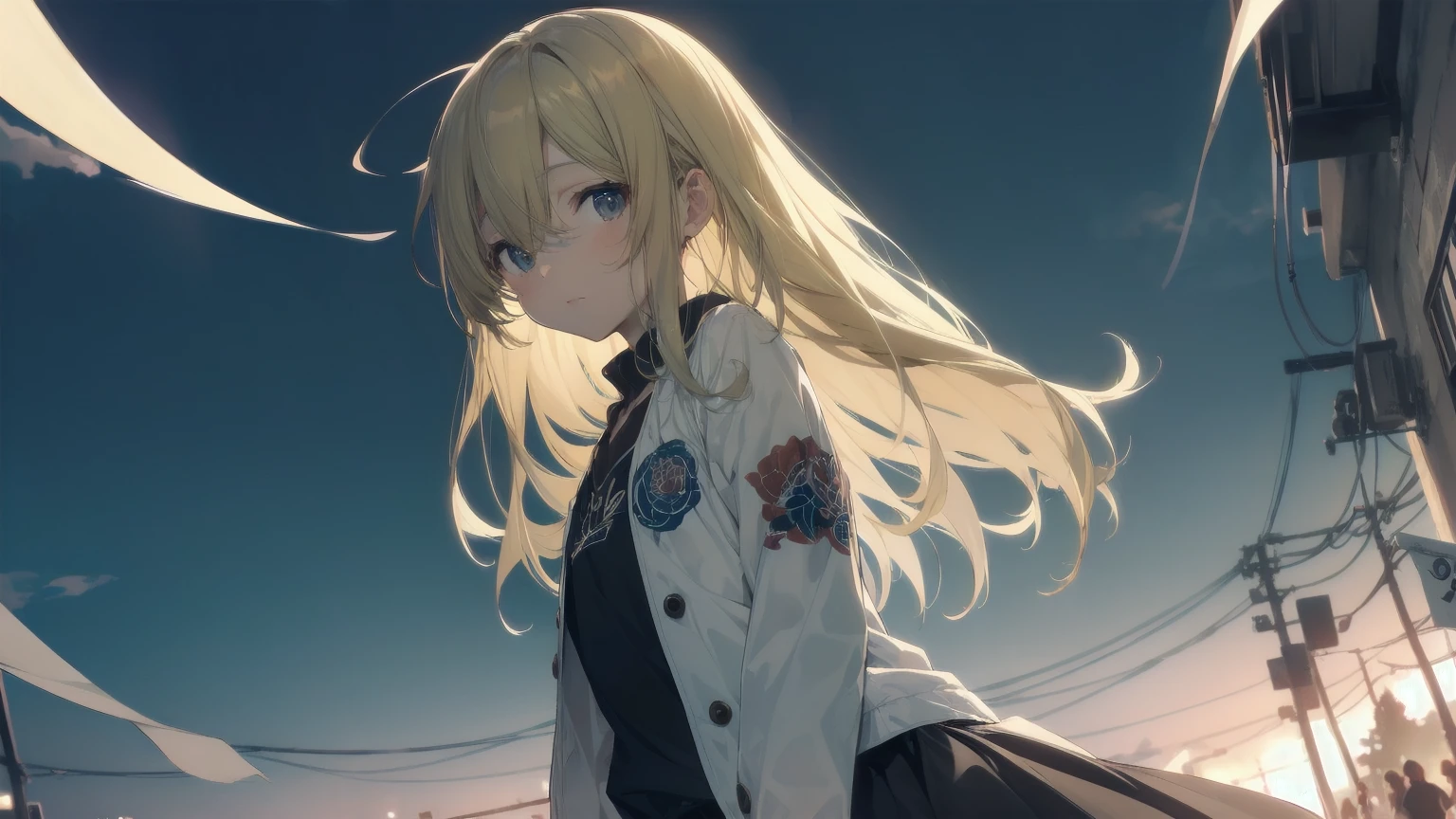 Highest quality, Anime Moe Art Style,Best Anime 8K Konachan Wallpaper,pixiv contest winners,Perfect Anatomy, (Please draw a girl walking sleepily to school..... ),break, 1 Girl, (alone,,,13 years old:1.3),high school student, short hair, amount, (Hair above one eye:1.7),All limbs, Full Finger,Medium Chest, Between the legs, Small eyes,accurate black eyes, Very detailed,High resolution,Ultra-Dense Skin, Professional Lighting,8K eye detail, (Cute illustrations:1.2),blonde，blonde hair，Expressionless，(Hair on one eye:1.5)，Highest quality, Anime Moe Art Style,Best Anime 8K Konachan Wallpaper,pixiv contest winners,Very detailed,High resolution,Ultra-Dense Skin, Professional Lighting,8K eye detail, (Cute illustrations:1.2),blonde，blonde hair，Expressionless，(Hair on one eye:1.5),カラフルでカラフルなshort hair，Wearing a yellow apricot colored JK uniform and a white pleated skirt，knee-length white silk，Dignified and cute，A little sweet
