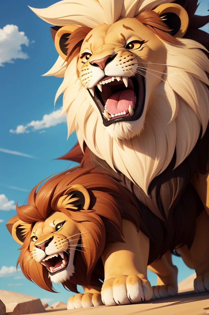 Create a lion cartoon mascot