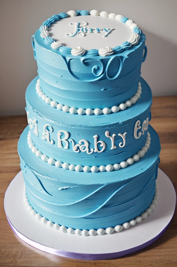 (Handmade drawing) (Decor) (blue colors) 1 birthday cake that says edzen