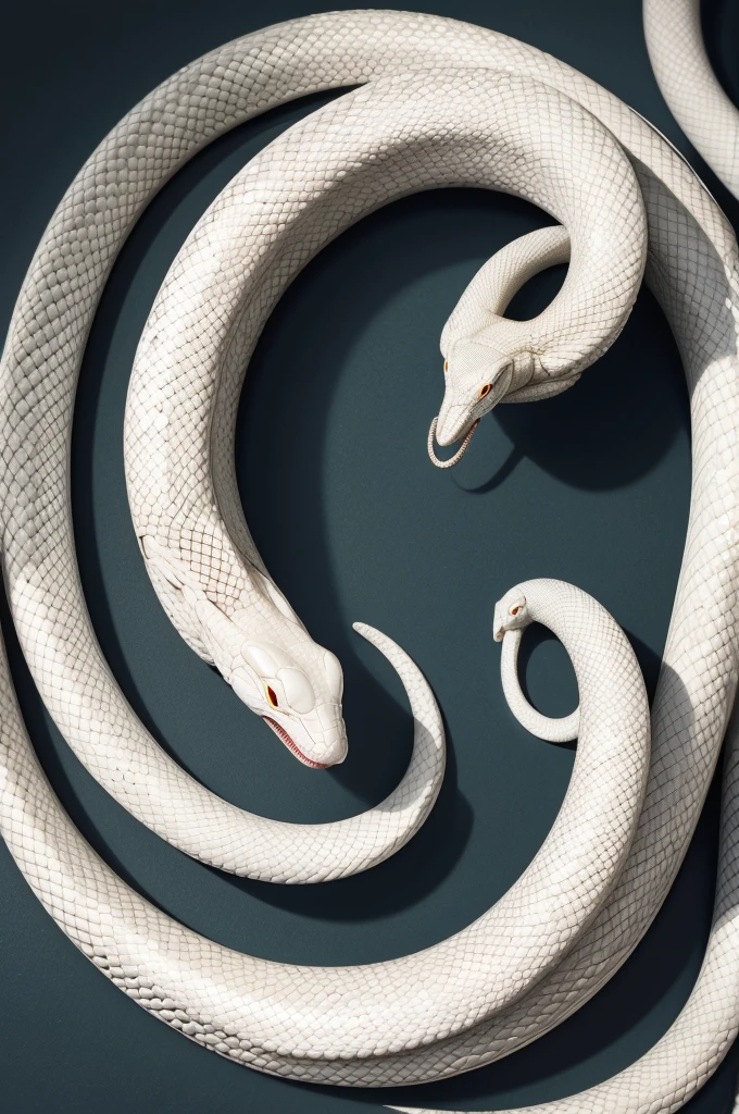 letter "M" being coiled by a white snake