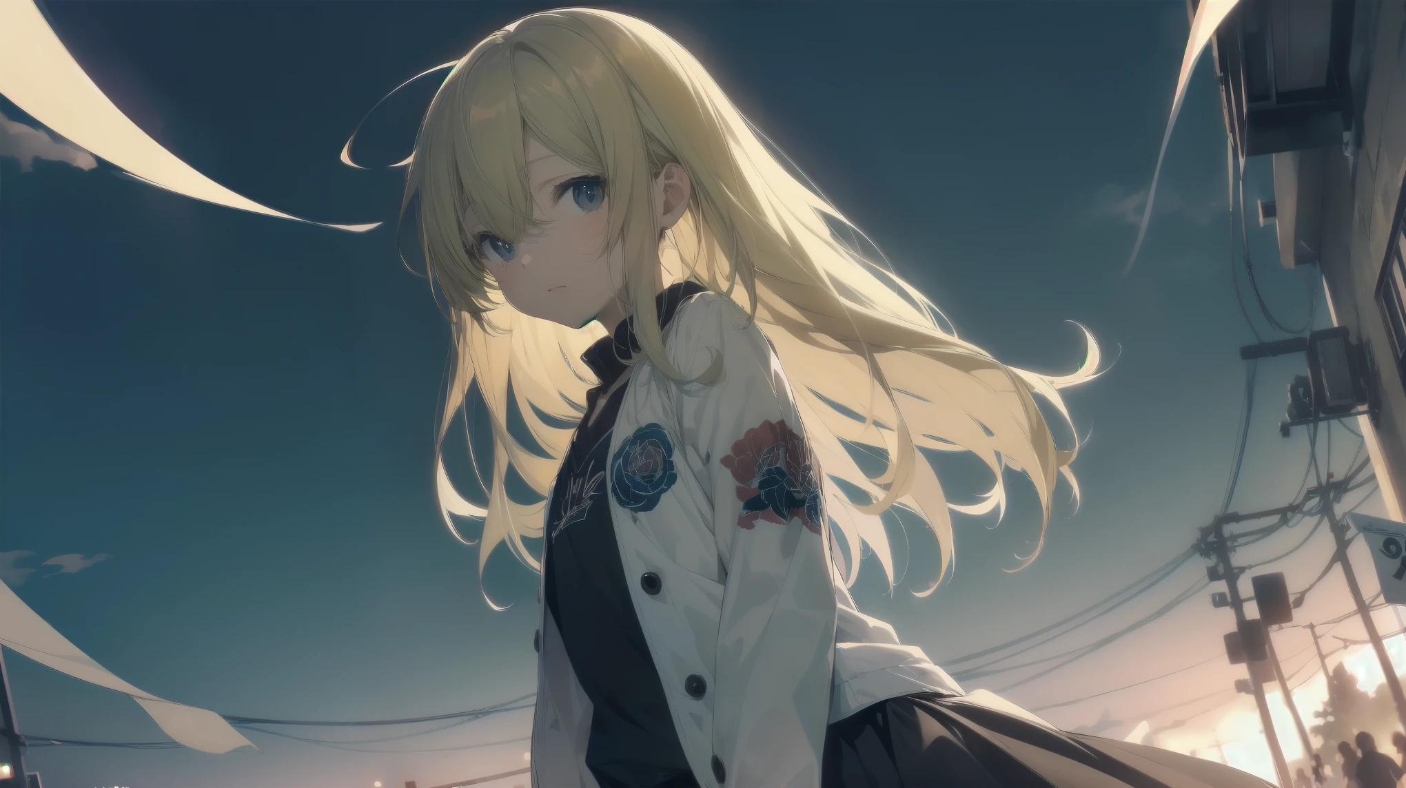 Highest quality, Anime Moe Art Style,Best Anime 8K Konachan Wallpaper,pixiv contest winners,Perfect Anatomy, (Please draw a girl walking sleepily to school..... ),break, 1 Girl, (alone,,,13 years old:1.3),high school student, short hair, amount, (Hair above one eye:1.7),All limbs, Full Finger,Medium Chest, Between the legs, Small eyes,accurate black eyes, Very detailed,High resolution,Ultra-Dense Skin, Professional Lighting,8K eye detail, (Cute illustrations:1.2),blonde,blonde hair,Expressionless,(Hair on one eye:1.5),Highest quality, Anime Moe Art Style,Best Anime 8K Konachan Wallpaper,pixiv contest winners,Very detailed,High resolution,Ultra-Dense Skin, Professional Lighting,8K eye detail, (Cute illustrations:1.2),blonde,blonde hair,Expressionless,(Hair on one eye:1.5),カラフルでカラフルなshort hair,Wearing a yellow apricot colored JK uniform and a white pleated skirt,knee-length white silk,Dignified and cute,A little sweet