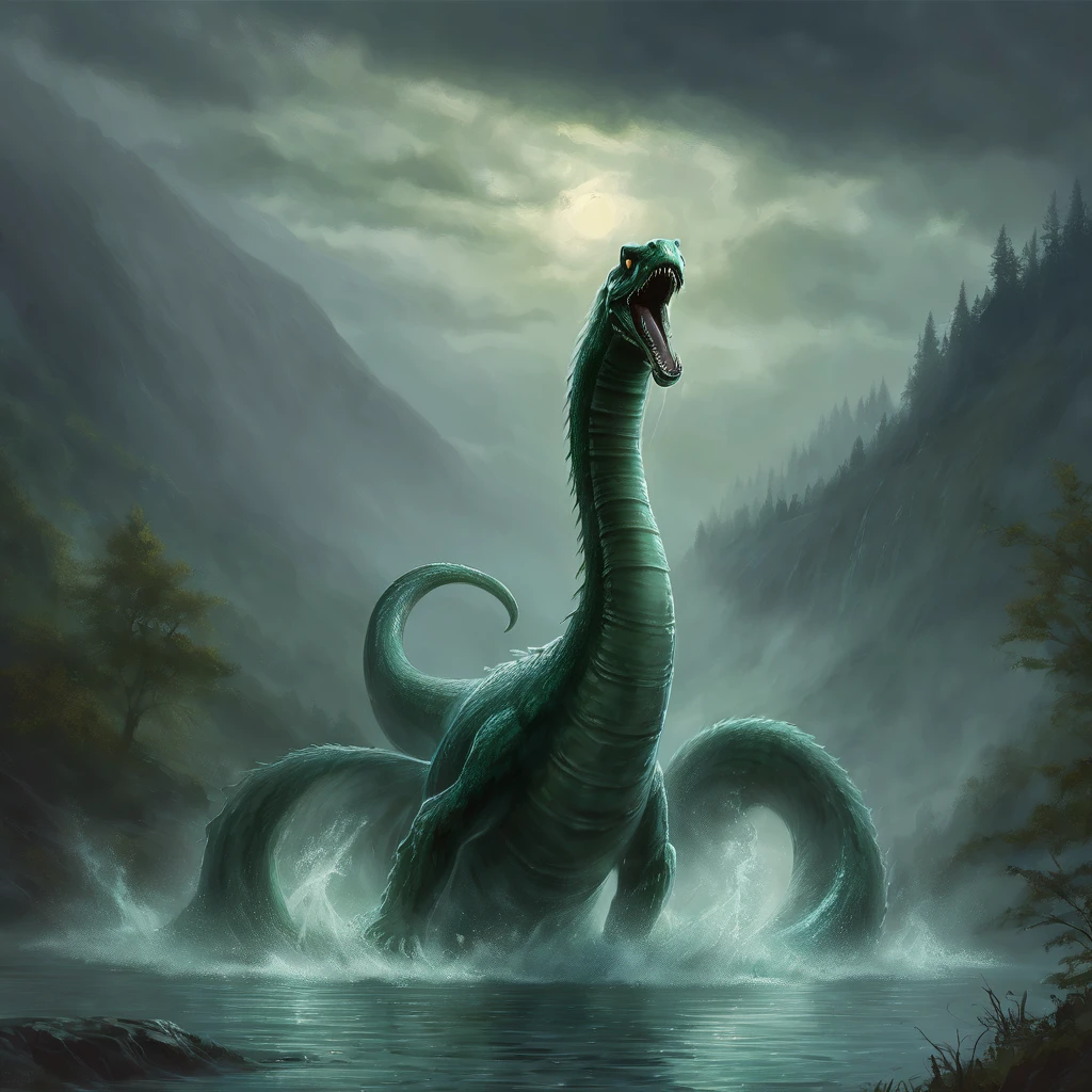 Loch Ness monster fantasy artwork  