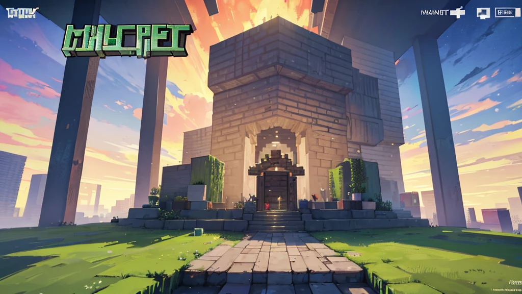 Create a YouTube thumbnail, about Minecraft (where the title of the video is “I sold everything to live in Minecraft!”) add elements that catch the audience’s attention, and I want you to have an image of a poor person
