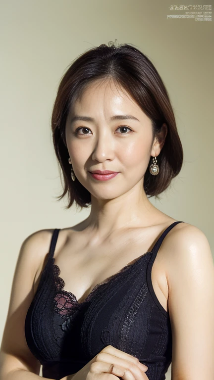 masterpiece,best quality, (1 milf), ((portrait:1.5)), ((look down, looking at the viewer)), makeup, elegant black underwear, a bit chubby, touch own chest, armpit, ((seduction expression)),