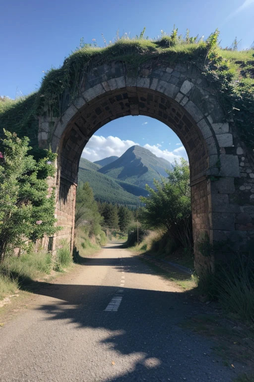 I walk with an arched mountain
