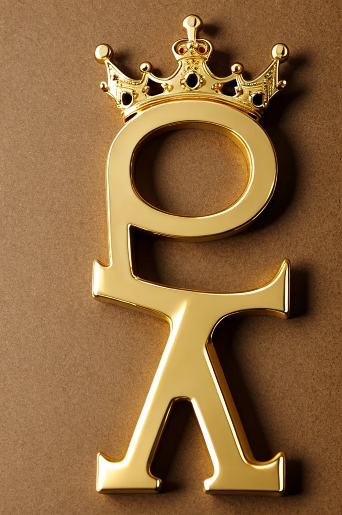 Letters MZ with a crown in gold color