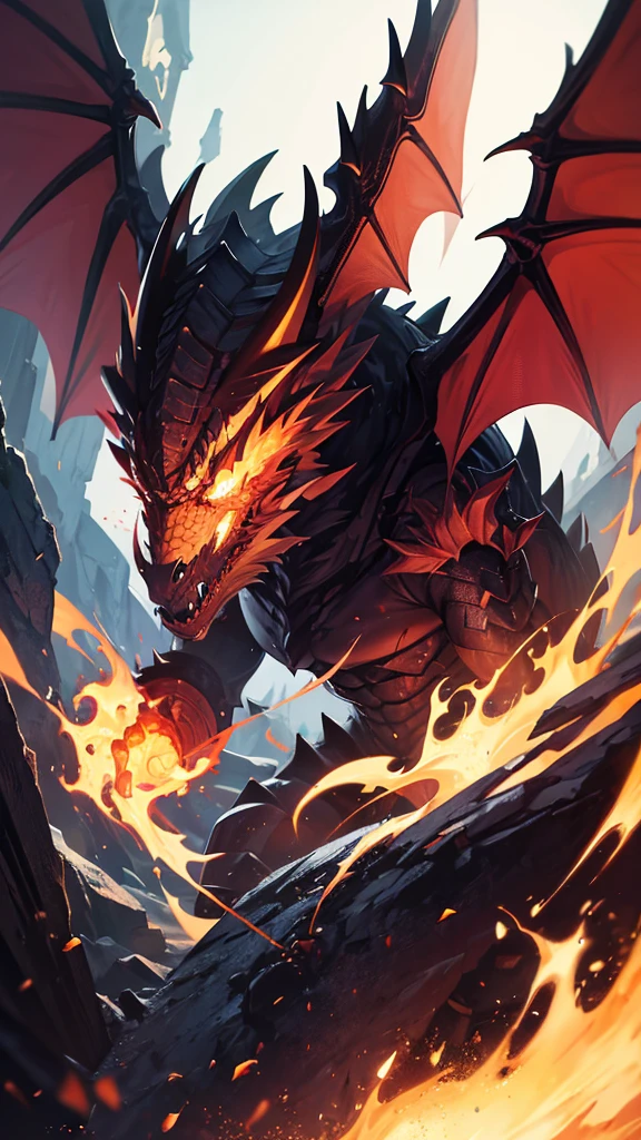 Epic Monster dragon with flames