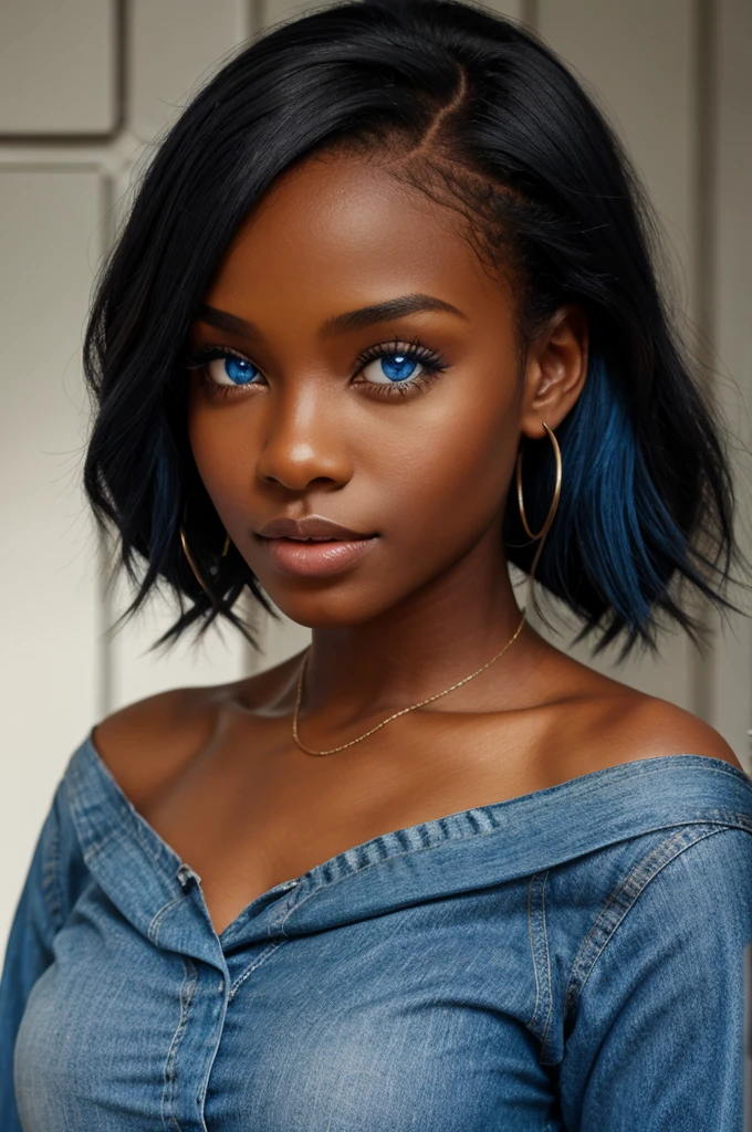 A black girl with Blue eyes