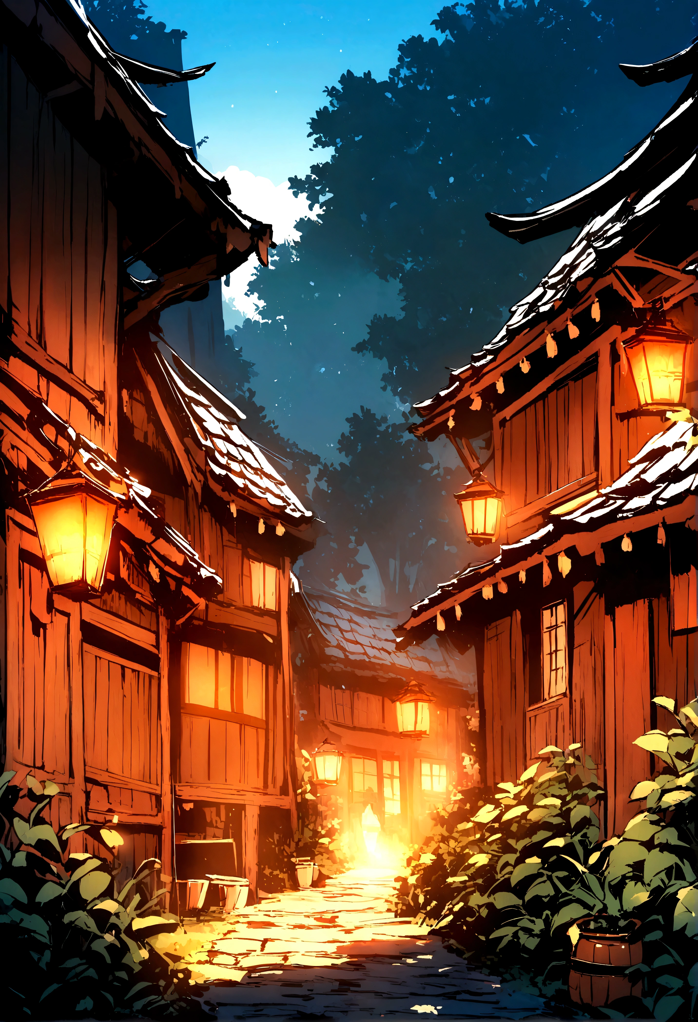 Village scene background