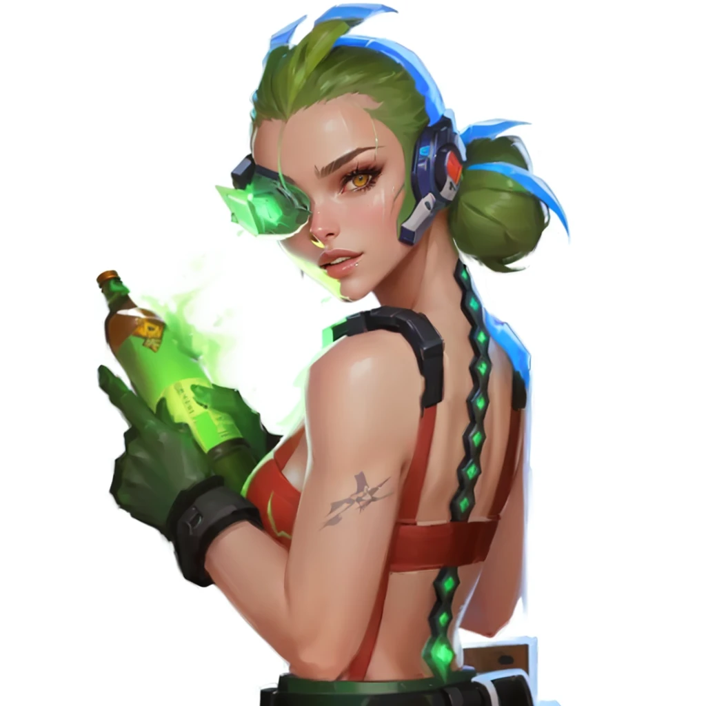 a close up of a person holding a bottle of liquid, sage ( valorant ), valorant character, character art the contra, senna from league of legends, in style of apex legends, cyberpunk gorgeous druid, echo from overwatch