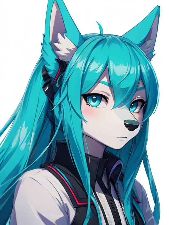 Miku Hatsune, High Definition, big snout, wolf's jaws, kitsune ears, college girl, japanese dress