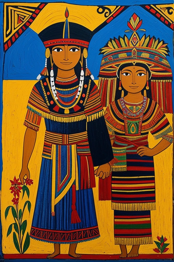 Peruvian Andean Inca style mural