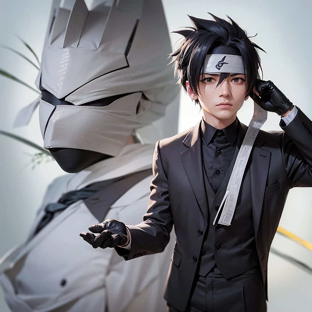 Create an image of Kakashi Hatake in a formal suit