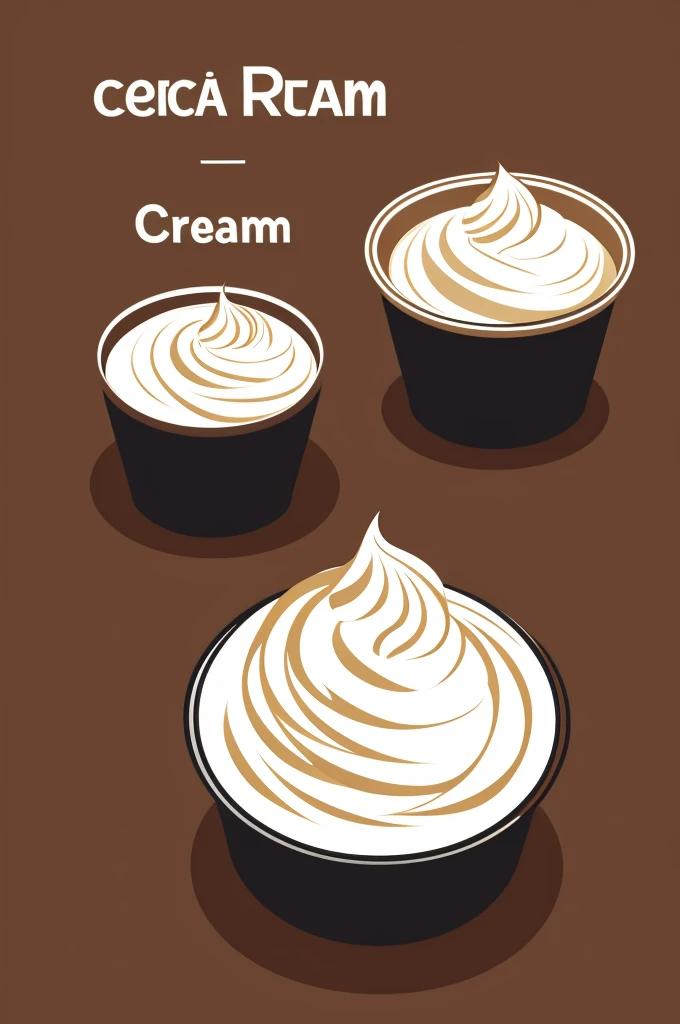 Please generate a cartoon cream，Some decorations on the background