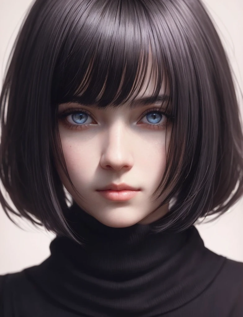 Milenka Mikhailova, (masterpiece), realistic, (portrait of a girl), beautiful face,
sunlight, cinematic light, bangs, beautiful woman, beautiful eyes, short black hair,
perfect anatomy, very cute, princess eyes, (eyes black), (frame head), centered, stylized,
bioluminescence, 8k resolution, low-cut white dress with small blue details, human hands,
full of wonder, elegant, approaching perfection, dynamic, highly detailed, character sheet ,
concept art, soft , looking directly at the viewer positioned so that her body is symmetrical and balanced,
incredibly beautiful, short black detailed hairstyle with bangs,