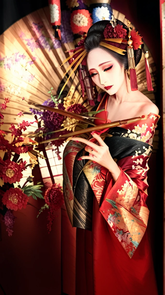 A cute smiling girl with round face, holding a fan, detailed facial features, Elegant kimono, delicate skin, beautiful eyes, high quality, digital art, detailed painting, vivid colors, soft lighting, intricate background, serene atmosphere、Accurate depiction of hands、The fan is open