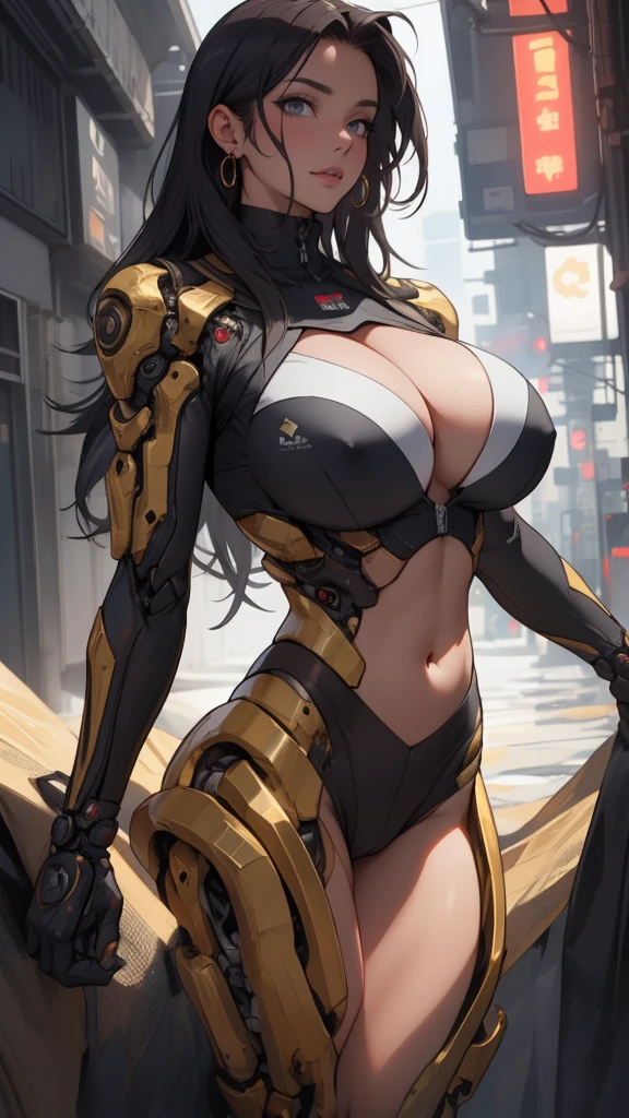 milf, woman in a futuristic suit, high-detailed face, great, mom, tomboy, very big chest, (milf), mature face, (mature woman), traje cibernIt istico, anime girl wearing tight suit, milificação, elegant body, focus on the navel, barebody, mitts, aretes, Science fiction, female protagonist, de pIt is, luz volumIt istrica, detailed lighting, detailed textures, cyberpunk oppai, Biomechanical OPPAI, work of art, best quality eyes, sci-fi rugground, futuristic landscape, Low angle, (Look to the camera), long hair、smooth surface, HAIR GOLD, (((rug))), (((It is))), nsfw, (((grab It is)))