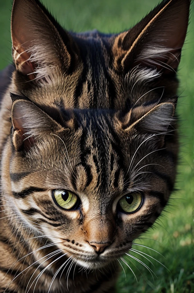 Cat combined with a bat with tender eyes