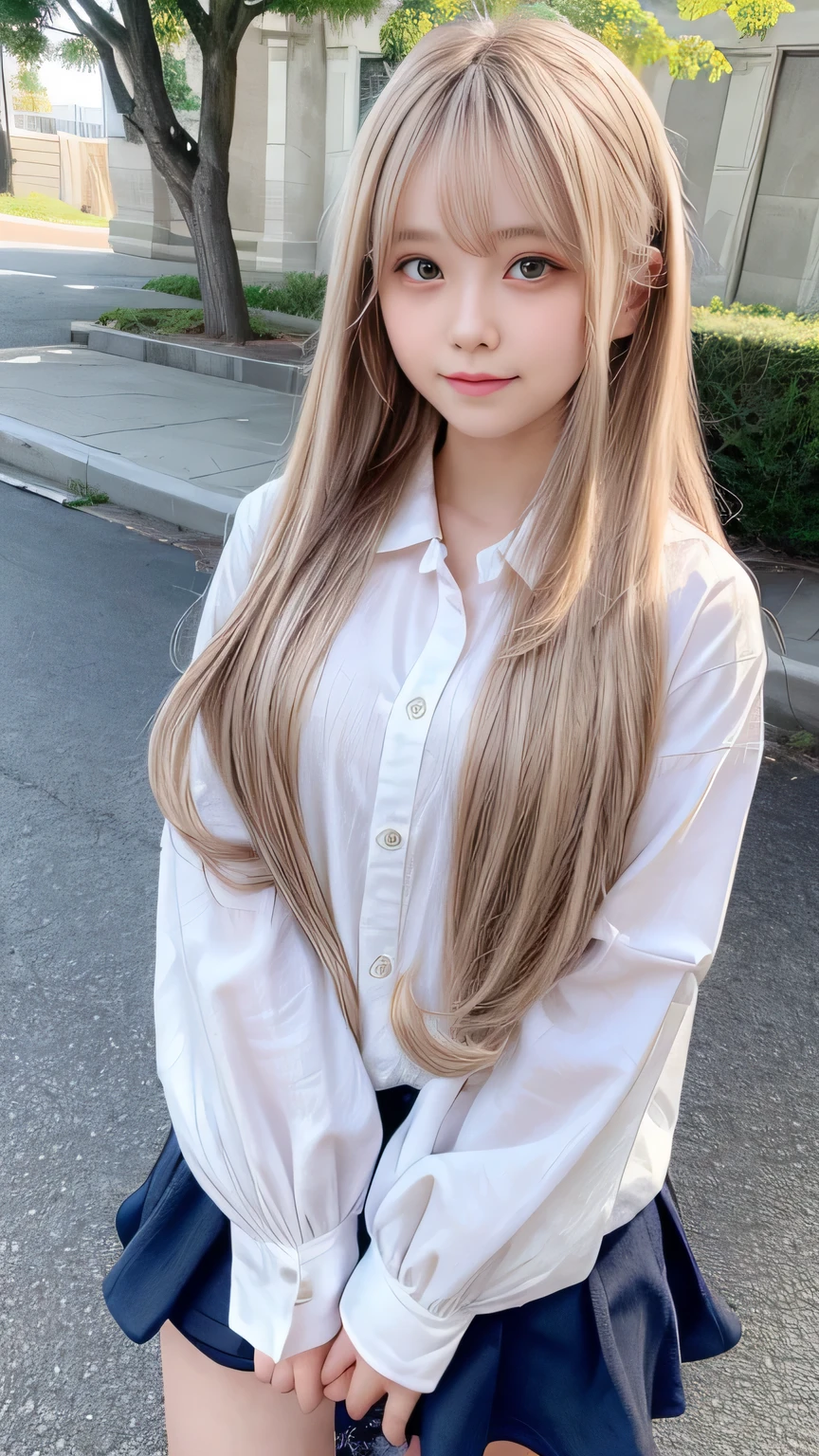 blush,, Sexy big ,13 year old irl looks sexy and cute&Cute beautiful sexy face、A strong wind blows my hair in front of my face,Beautiful super long metallic blonde dreadlocks、Her long hair hides her beautiful, cute and sexy eyes.。、Belly button shirt、Very short ruffled miniskirt、Turn around and look at me with a smile、Cute eyes hidden by long bangs、yawn、Double teeth、Reduces the appearance of nasolabial folds、