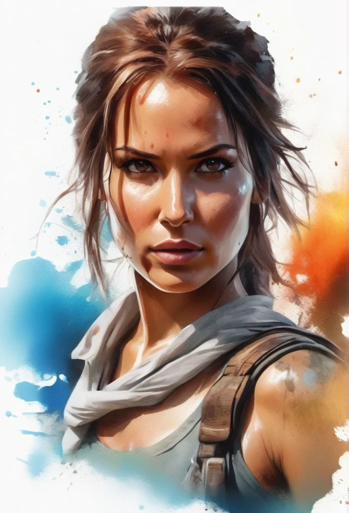 styled,Epic illustration of a barbarian warrior woman, standing resolute in the pouring rain,looking at the camera, close up, evoking the grandeur of the Gladiator, blood-soaked, undamaged details, when rendering with dynamic lighting, sweeping camera angles, and intense emotional depth,cinematic background, cinematography in artistic styled, Great strokes, finished with paint, thin-lines