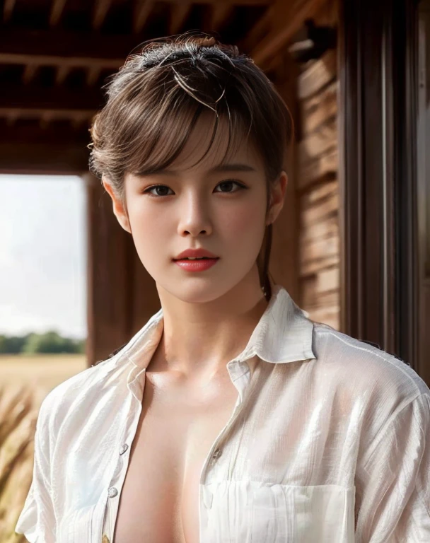 Araffe woman, ผู้หญิงlong hairชาวเอเชียตะวันออกเฉียงใต้ที่มีใบหน้ากลม, Large bust measures 38 inches., Warm light, morning sun, long hair,black eyes,abdominal muscles, The body is beautiful and strong., thick hips, rounded chest, (digital painting, HDR, high contrast), 3d, 8K, 45,000,000 pixcls,Asian girl, Gorgeous Chinese model, Japanese model, beautiful asian woman, Japanese goddess, Very beautiful girl., beautiful young woman, very beautiful woman, Attractive and beautiful, sexy girl, Asian girl, beautiful female model, jaw-dropping beauty, Bright face,Tifa, photorealistic anime girl render, Beautiful digital artwork, Tifa lockhart, photo realistic style, realistic. Cheng Yi, Realistic art style, Season Wu, Tifa lockheart, CG Society, realistic anime 3 d style, photorealistic art style