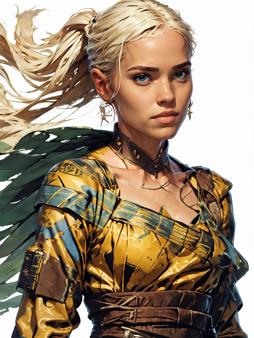 a female sith based on Zendaya, Star Wars, highly detailed cinematic fantasy portrait, black outlining, full color illustration, in the style of BORIS VALLEJO & JULIE BELL, masterpiece, 8k, ultra-detailed, physically-based rendering, vivid colors, dramatic lighting, intricate background, photorealistic