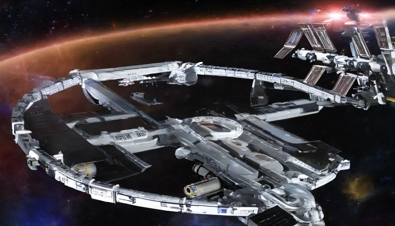 (((The space station is Deep Space 9))).There are Starfleet ships, and almost any ship, from Star Trek Deep Spaces 9 years. This styles are, from Gerry and Silvia Anderson,& Judith Garfield & Reeves-Stevens.