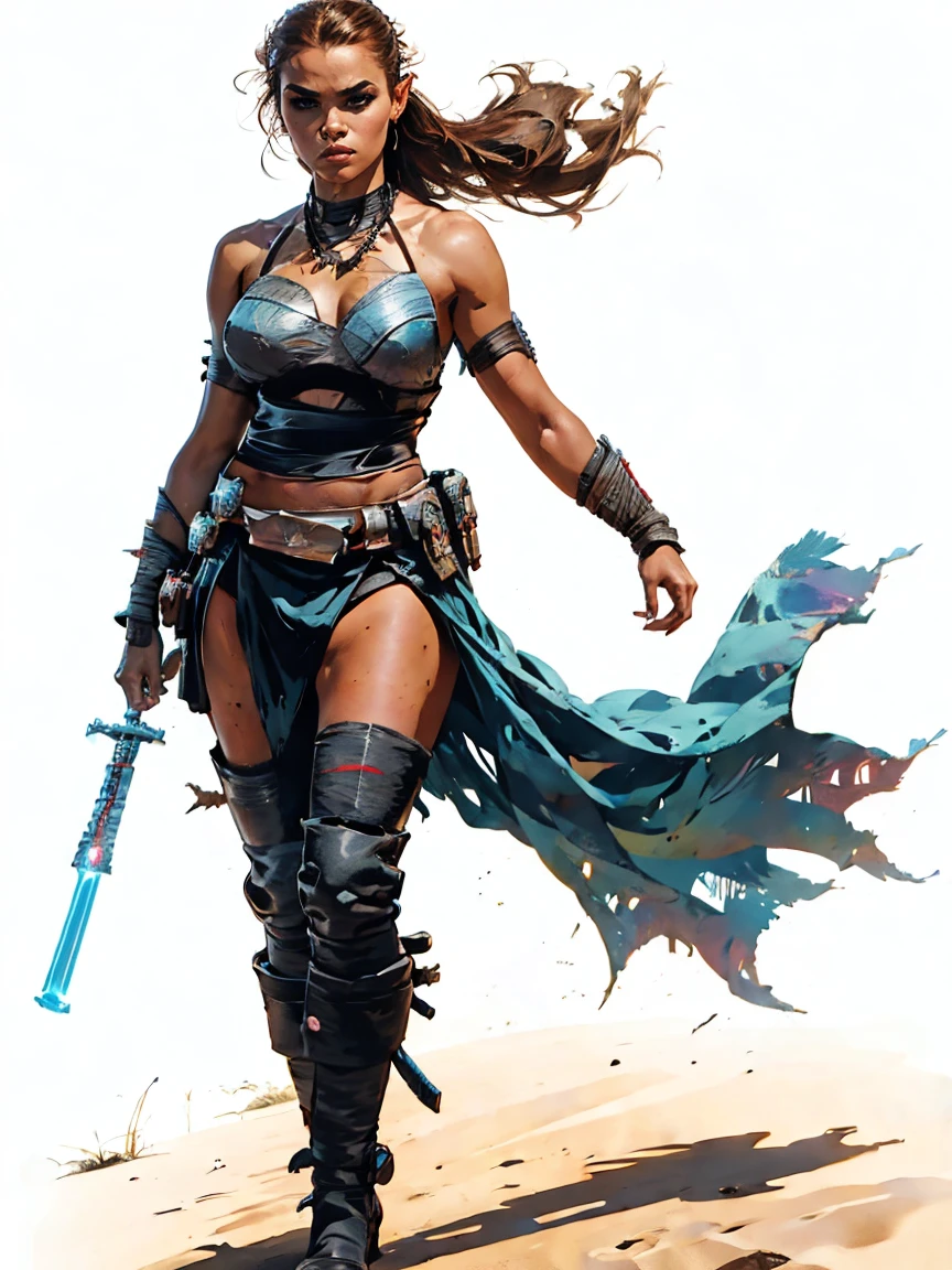 a female sith based on Zendaya, Star Wars, highly detailed cinematic fantasy portrait, black outlining, full color illustration, in the style of BORIS VALLEJO & JULIE BELL, masterpiece, 8k, ultra-detailed, physically-based rendering, vivid colors, dramatic lighting, intricate background, photorealistic